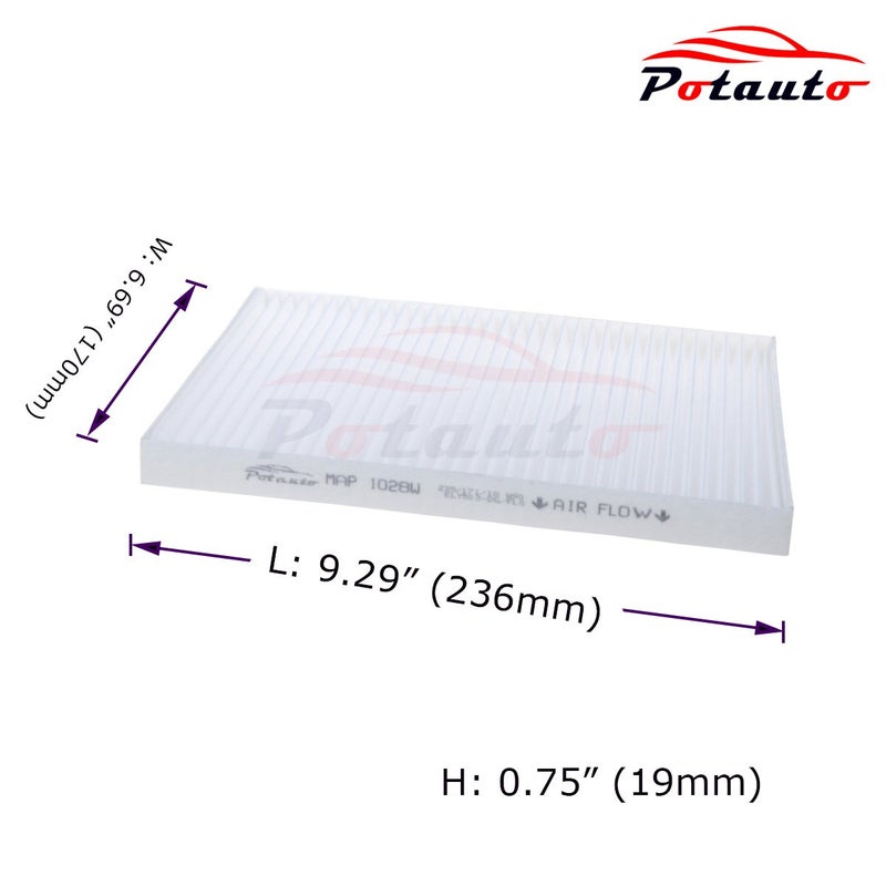POTAUTO MAP 1028W (CF11663) High Performance Car Cabin Air Filter Replacement for BUICK ENCLAVE, CHEVROLET TRAVERSE, GMC ACADIA LIMITED, SATURN OUTLOOK - Image 2